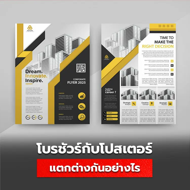 โบรชัวร์และโปสเตอร์ แตกต่างกันอย่างไร